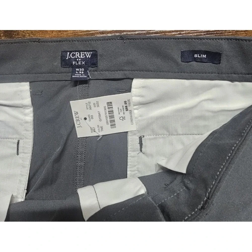 J Crew Slim Flex Thompson TruTemp Chino Gray TME Men's Size 30x31 NWT